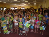 Juniors with trophies and prizes